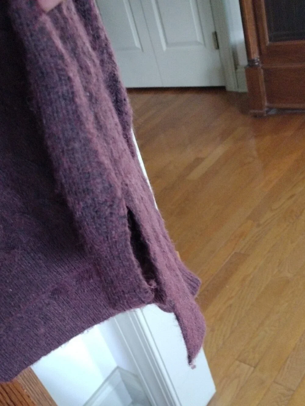 Forever 21 Cable Knit Crewneck Sweater - Burgundy